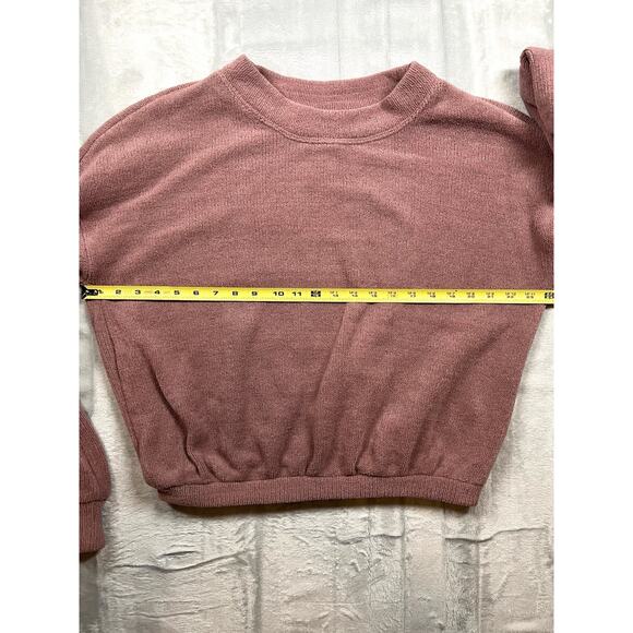 Free People FP Beach Happy Pullover Mauve Dusty Rose Sweater M Chenille Cozy - Picture 6 of 15